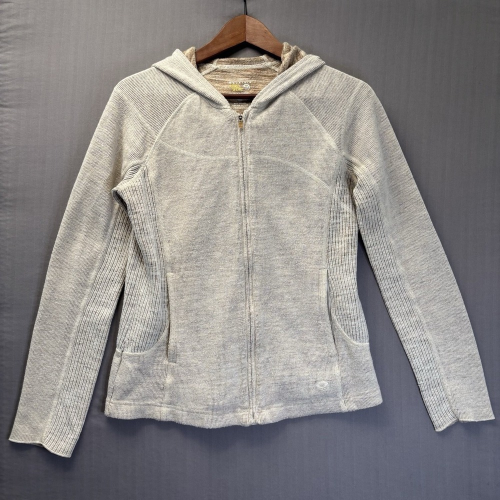 Mountain Hardwear Recycled Wool Blend Full Zip Hoodie M Beige Outdoor Hiking